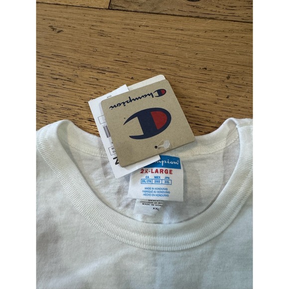Champion Heritage Tee Big C Patch Logo White Mens Size 2X Large New With Tags - Picture 4 of 6